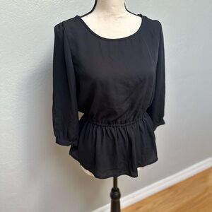 Forever 21 Black Peplum Blouse